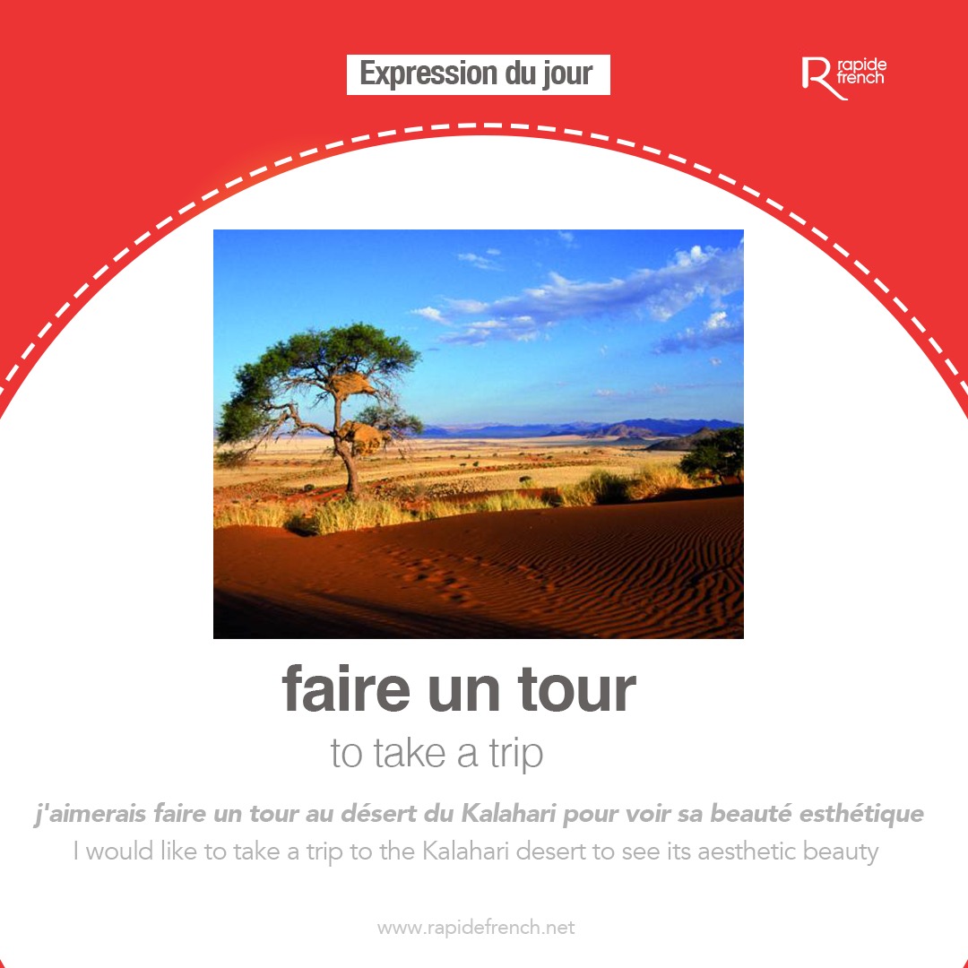 rapide_french's tweet photo. Expression du jour โ
Do not say "Je veux aller un tour"โโโ
Instead say "Je veux faire un tour"โ
โ
โ
Where is you next travel destination?
Tell us using the expression above
#expressions #expressiondujour #dailyfrenchexpression #dailyexpressions #wordoftheday #motdujour https://t.co/JzjkXIDWuw