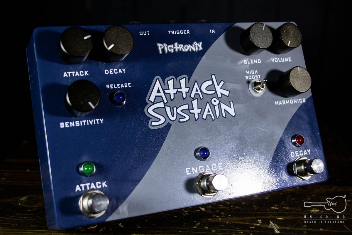 UnisoundY's tweet image. ／
3/24(金)21:15発売開始‼️
PiGtRONiX Attack Sustain
＼

アナログ・ペダル入荷！コンプ/リミッター効果やスウェル効果などが得られるATTACKチャンネルとトレモロ効果やパルスサウンドなどが得られるDECAYチャンネルを装備。それぞれの単独使用や同時使用が可能
digimart.net/cat13/shop5031…
#PiGtRONiX