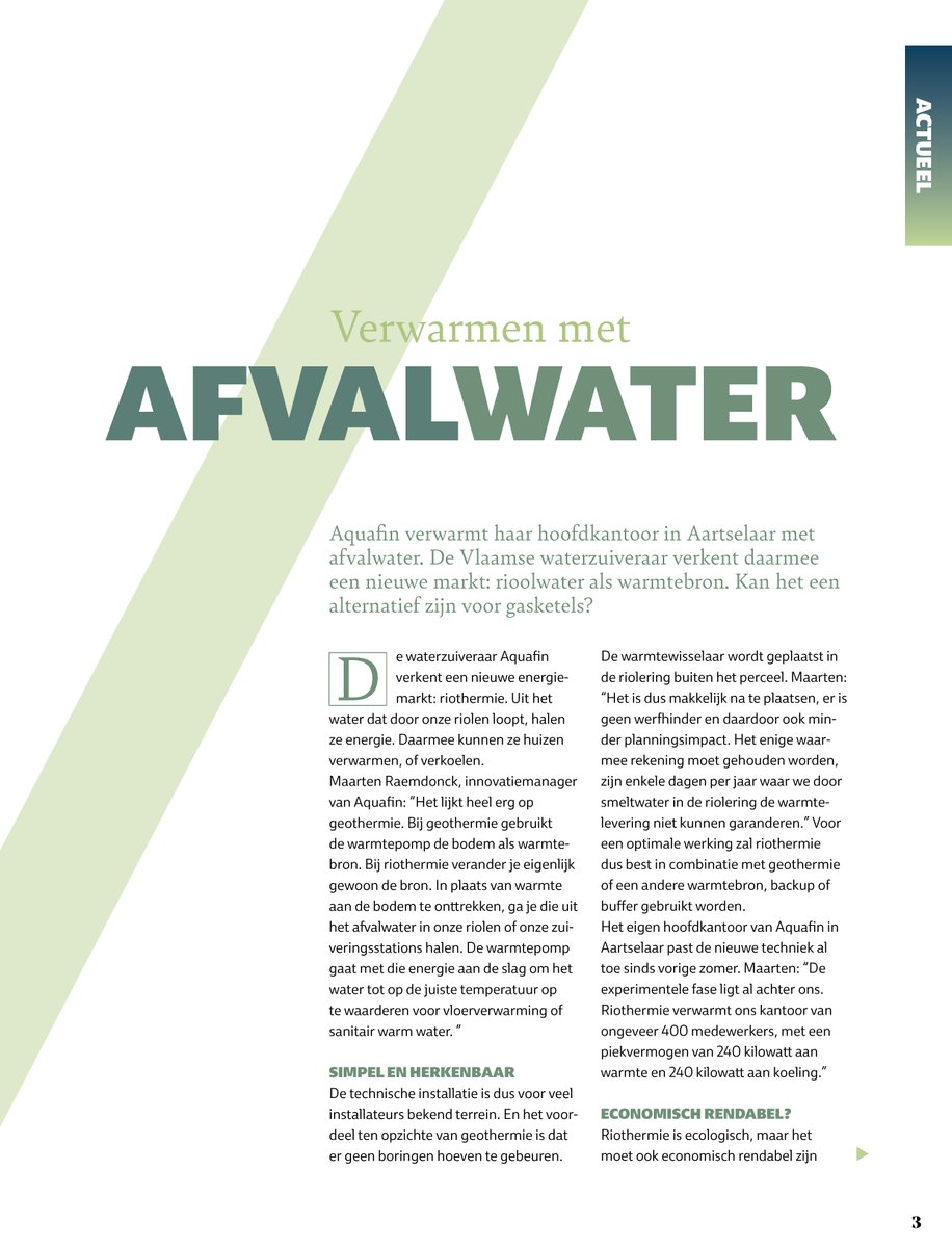 Riothermie als alternatieve groene energie? 🔋 Bij <a href="/AquafinNV/">Aquafin</a> staan de eerste proefprojecten in de steigers! 💪

Lees ons volledige magazine hier 👀 loom.ly/Tve0DBw 

#fonds323 #vastgoed #magazine