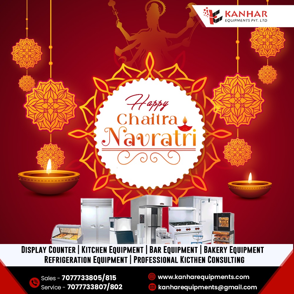 May the celebrations of Chaitra Navratri surround you with positivity and bring you immense joy. Wishing a blessed Navratri to you.
.
#kanhar #kitchen #kitchenequipment #innovation #hotel #restaurant #cafe #bar #kitchenappliances #kitchentools #bakeryequipments #displaycounters