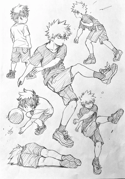 ラフ描き、💥ちゃんと🥦(♂&♀)  幼児〜小学生あたり