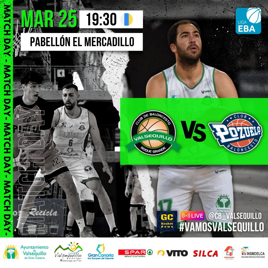 cbrgvalsequillo's tweet photo. #GAMEDAY 
Fin de semana de baloncesto con un partidazo ante @cbpozuelo ⚔️🏀

📍MERCADILLO MUNICIPAL
📺 Instagram cb_valsequillo gracias a @GCBasketNews 📰 y @csl527 🎙 
⌚️19:30

📸 atance.ivan74 (IG)

#VamosValsequillo #LigaEBA https://t.co/LLPaE0lE4I