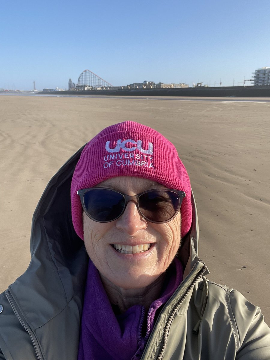 Debbieterras's tweet photo. @ucu @UOCUCU supporting from the beach! Sending solidarity from Blackpool! Lost #frankthedog πΎ he is in the background somewhere! https://t.co/FzyR2sHnIm