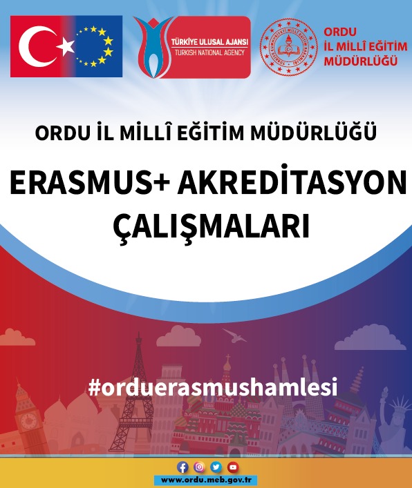 Erasmus+ 2023 Akreditasyon dönemi icin Okul Eğitim alanında 18, Mesleki Eğitim alanında ise 17  kurum öncelikli alanlar, başvuru kalitesi ve katılımcılık ilkleri uyarınca konsorsiyum ortağı olarak seçilmiştir.
<a href="/mfvargeloglu/">MEHMET FATİH VARGELOĞLU</a>
<a href="/RTngel/">Ramazan TÖNGEL</a>

orduarge.meb.gov.tr/www/erasmus-ak…