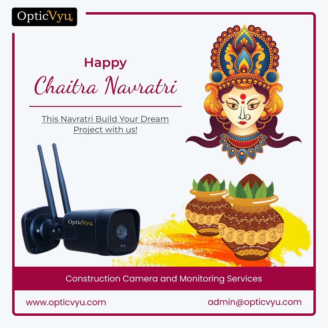 OpticVyu's tweet photo. Team OpticVyu wishes you a Happy Chaitra Navratri filled with energy, enthusiasm, and new beginnings! May Maa bless you and your loved ones with her blessings.
#Navratri #GudiPadwa #Ugadi #TimeLapseMonitoring #ConstructionProjects #OpticVyu #Timelapse #Construction https://t.co/FADLyxDzUr