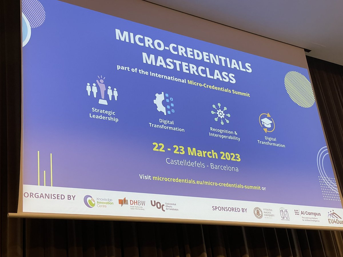 Made it to Barcelona for the International Microcredentials Summit! Masterclass sessions start today with an impressive lineup of speakers #MCSummitBuzz