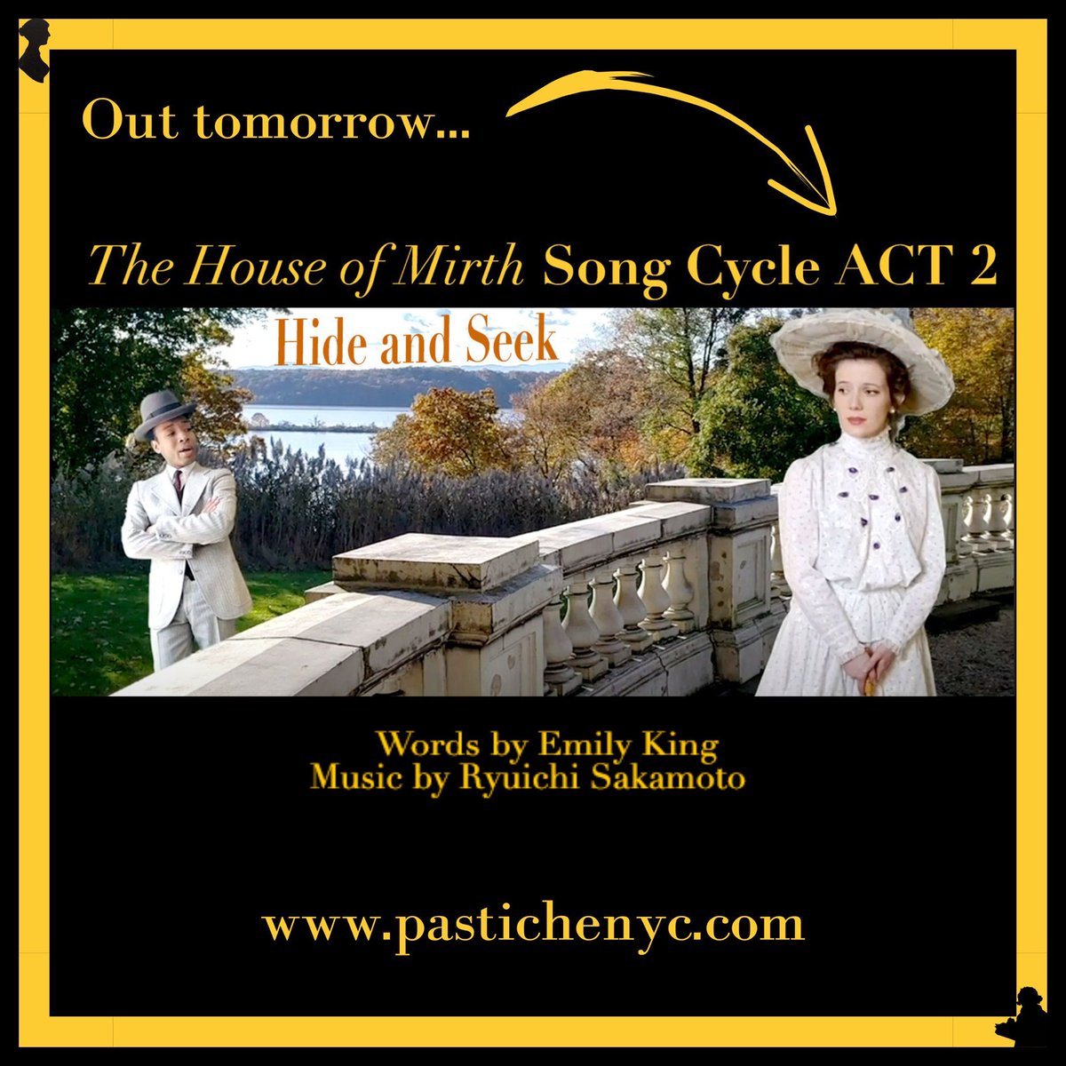 PasticheNYC_'s tweet photo. 🚨 Out tomorrow ➡️ ACT 2 “The House Of Mirth Song Cycle” 🎼 

https://t.co/K1Pasfefi0

#GildedAge #TheHouseOfMirth #SongCycle #PasticheNYC #NewYork #HouseOfMirth
#RyuichiSakamoto #musicaltheater #EdithWharton #OldNewYork #TheMount #bridgerton #bridgertonfans https://t.co/xDluvqvwx3