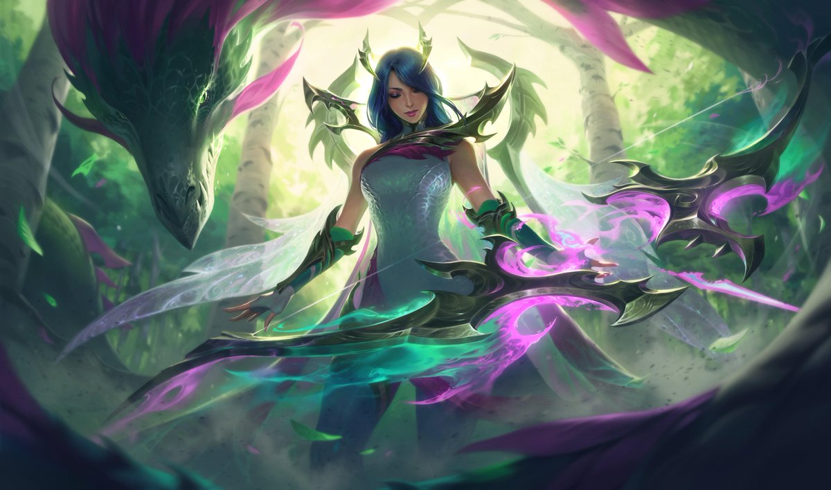 Who's up for a chance to win 1 of 20 Fae Dragon Ashe Skins for #LegendsOfRuneterra? Follow, retweet, and reply with your in-game name w/ #1111 and region to enter. Good luck! 🐲🎁🍀 #LPP #Giveaway <a href="/PlayRuneterra/">Legends of Runeterra</a>