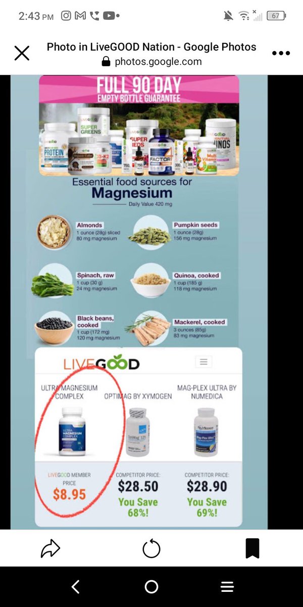 Casbear7's tweet photo. #DrRyanGoodkin shows #Livegood #Ultra #Magnesium #Complex ! With #MagnesiumGlycinate & #MagnesiumGluconate ;Its #NonDairy #NonGMO #GlutenFree in #VeggieCapsule & #Under20Bucks #NonMemberPrice !
(See my post;Join2Save)
https://t.co/wvyXBSuHeL
Frm ChrisB #ATSocialMedia #Trending https://t.co/hURWw1ejSW