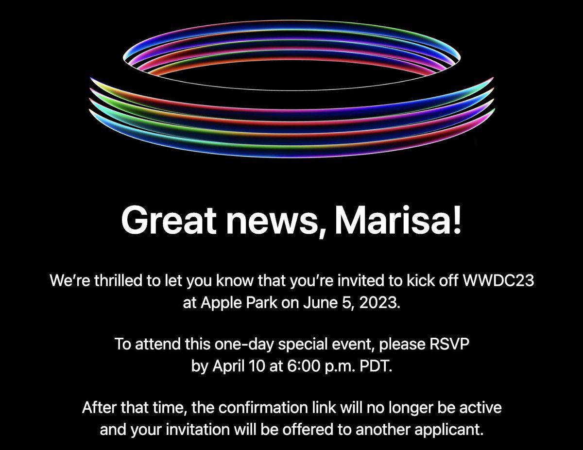 Yassss!!! Super excited for my first #wwdc23
