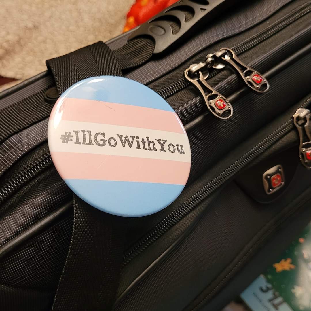 Hyp3rSint4x's tweet photo. So there's scuttle about people's preffered cheap beer and if people deserve to be treated with respect. Not really sure what's going on, but  I wear an #IllGoWithYou pin on my messenger bag.

Because #TransRightsAreHumanRights https://t.co/N9tPM2X5bG