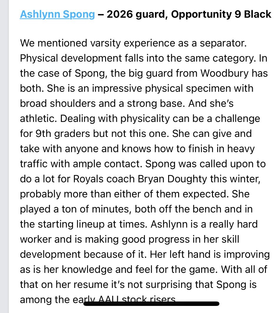 Love seeing <a href="/AshlynnSpong/">Ashlynn Spong</a> getting noticed. One of the most passionate, hard-working and driven players I know. Ashlynn is willing to put in the time &amp; work to be great and people are starting to notice, keep going! We’re so proud to have you as a part of our 🏀 family! ❤️
