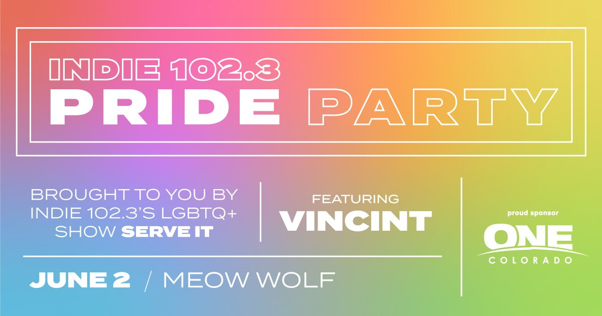 Ready for a not-to-miss Pride month kick off event?! Indie 102.3's LGBTQ+ show Serve It! presents @VINCINT_ at @MeowWolf Denver! Event is 16+, tickets on sale now 🌈 tickets.meowwolf.com/events/denver/…
