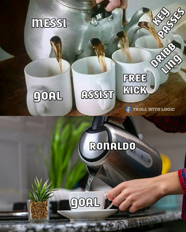 JohnyV's tweet photo. @LioneI_Prime Messi and Ronaldo or any player to compare them: https://t.co/Eiwtaqc4io