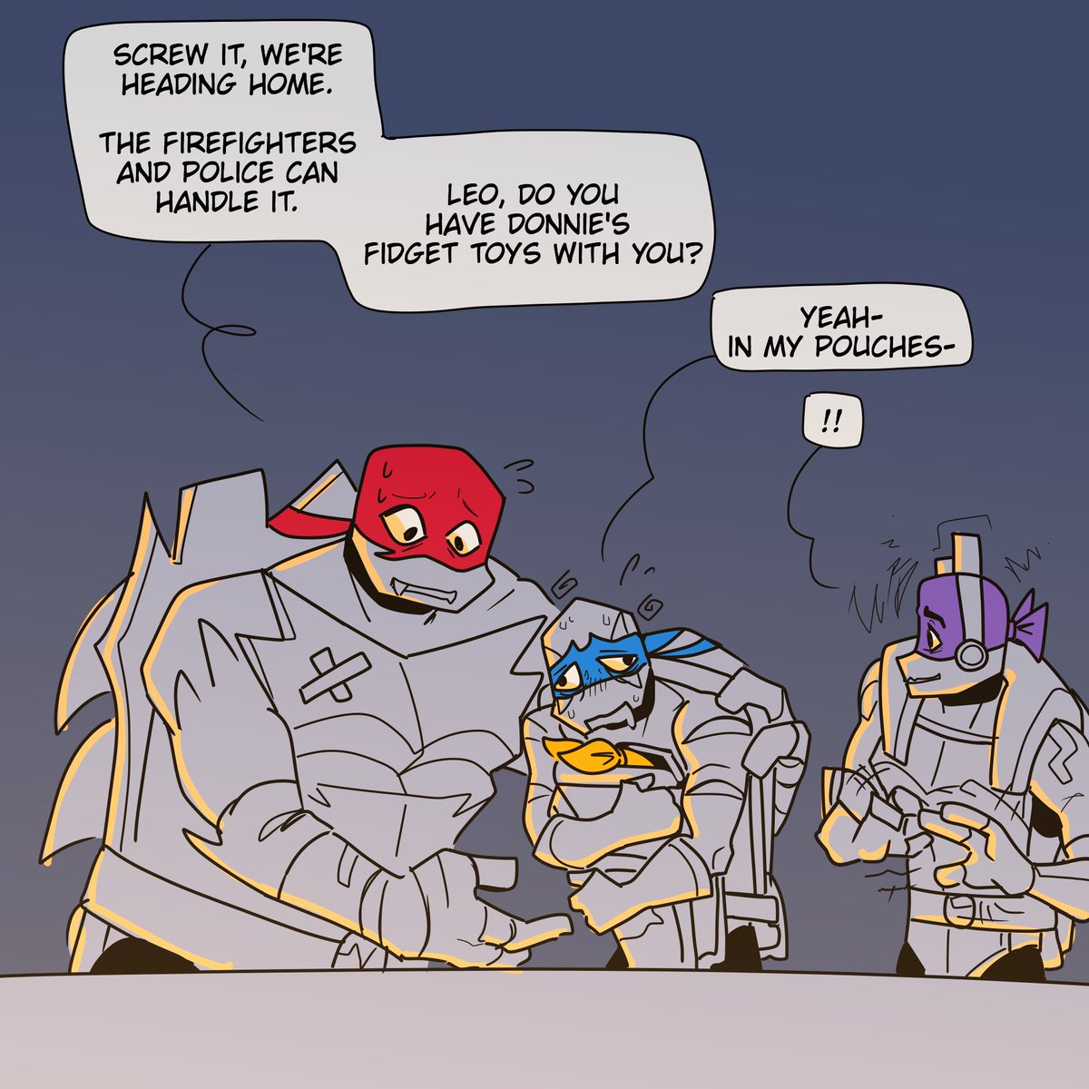 shagirma's tweet photo. 《Stress》
(Part 2/3) 

Two panels sadly, because I cant fucking COUNT Y'ALL-
-
#rottmnt #saverottmnt #SaveRiseoftheTMNT #SaveRiseofTMNT #TMNT #UnpauseROTTMNT #UnpauseRiseofthetmnt #rottmntseason3 #manifestrottmntseason3 #rottmntleo #rottmntdonnie #rottmntmikey #rottmntraph https://t.co/Qjbe2HFHI9