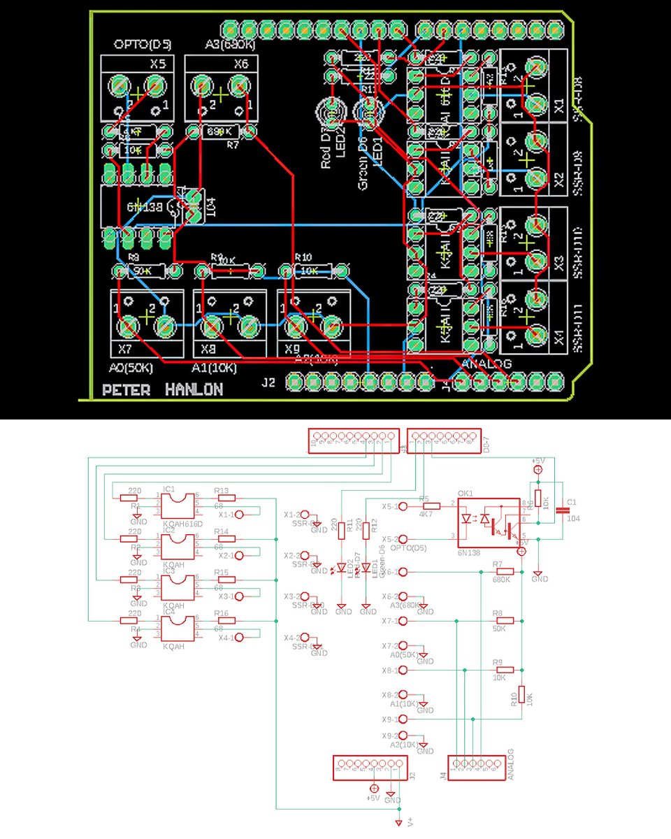 CoreElecAU's tweet image. The Powerplay SSR Control is a cool #customPCB project from Peter. An #ArduinoShield that controls 4 #SolidStateRelays, with additional inputs for adding sensors that can be used to trigger the relays. Read the project guide here: coreelec.io/ol