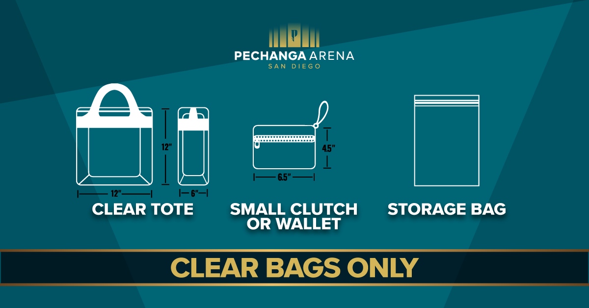 Pechanga Arena San Diego on Twitter "👛 Clear bags only⁠. Lockers will