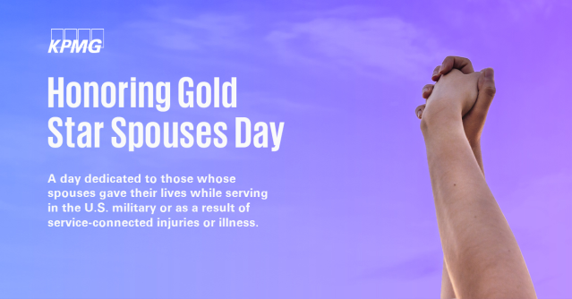 llstarklang's tweet photo. #KPMG would like to #honor those whose spouses gave their lives while serving in the U.S. Military or as a result of service-connected injuries or illness. From us to you, thank you! #KPMGFed #KPMGVeterans #military https://t.co/R7zUoeNMZ8