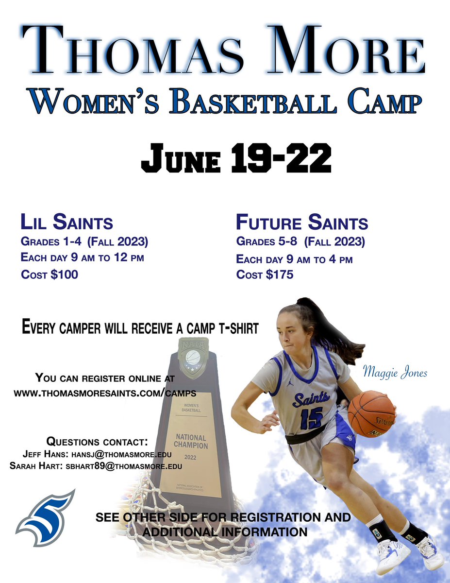 TMWBasketball's tweet photo. 🚨🚨🚨 Lil Saints and Future Saints come to OUR camp‼️ Learn from our players, receive a camp T-shirt, and most importantly HAVE FUN‼️‼️‼️ Sign up today on our website 💙🤍 https://t.co/gAFdG1FF61