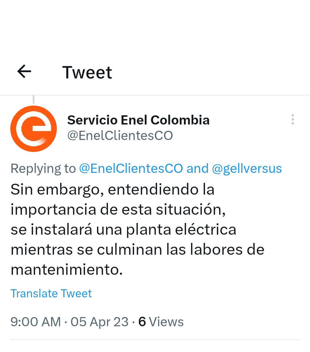 gellversus's tweet photo. @EnelClientesCO envío planta eléctrica solo para mostrarla, aún sin servicio y los técnicos se fueron a jartar cerveza 🍻🍺. Dra. Miriam Rodríguez Caicedo, @Superservicios https://t.co/cOmlKJFylg