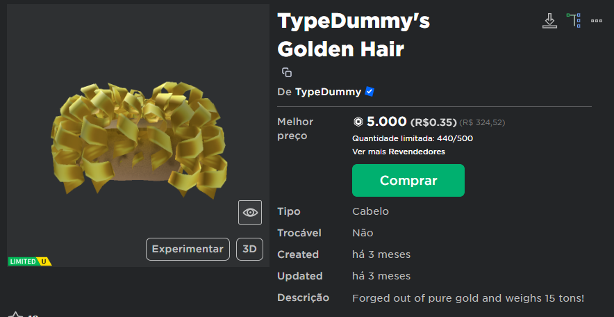 cabelo de 5 robux no roblox