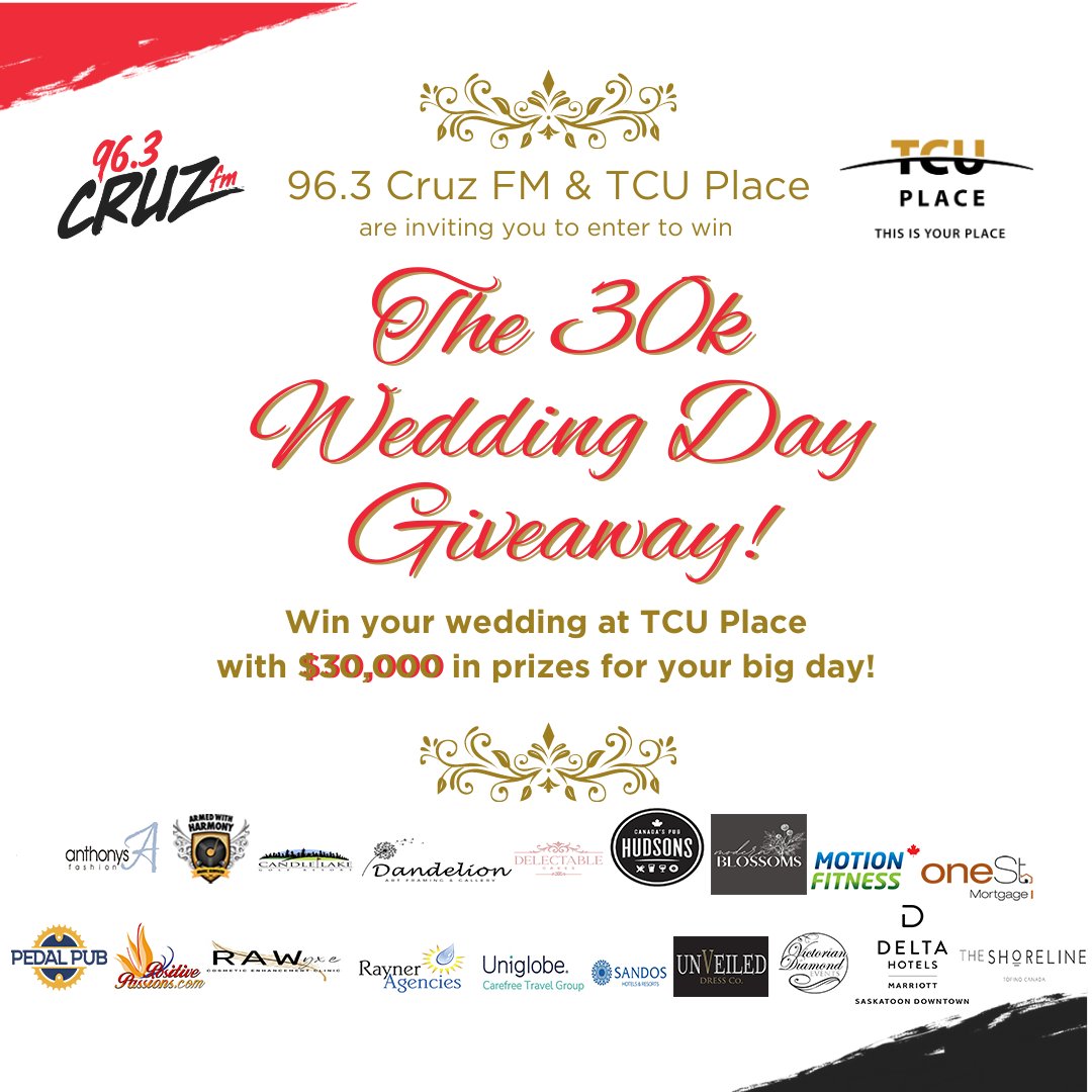 💍Are you getting married in 2023 or 2024? Or know a couple who is? 

Head here to nominate an engaged couple for the "30K Wedding Day Giveaway" presented by Cruz FM &amp; <a href="/tcu_place/">TCU Place</a>  Place: cruzfm.com/win/the-30k-we…