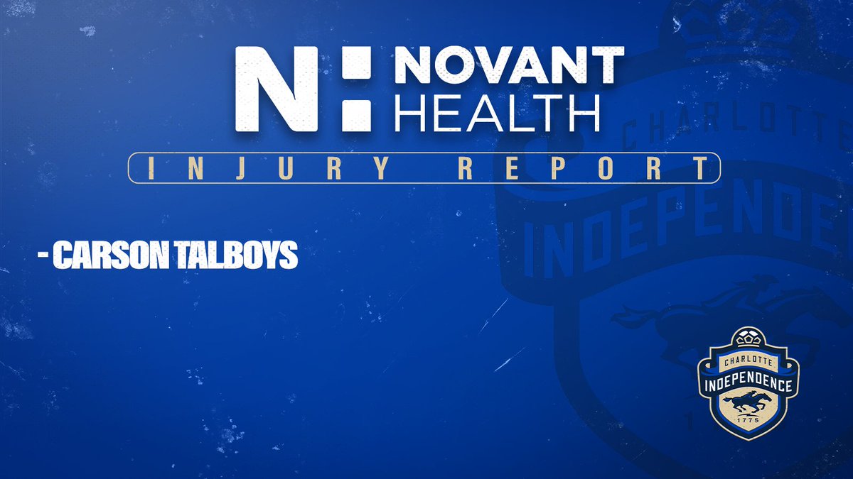 Independence's tweet photo. Tonight’s injury report presented by @novanthealth.
#WeAreCLT #BewareTheBlue #CLTvAPP https://t.co/cw888nB2pP