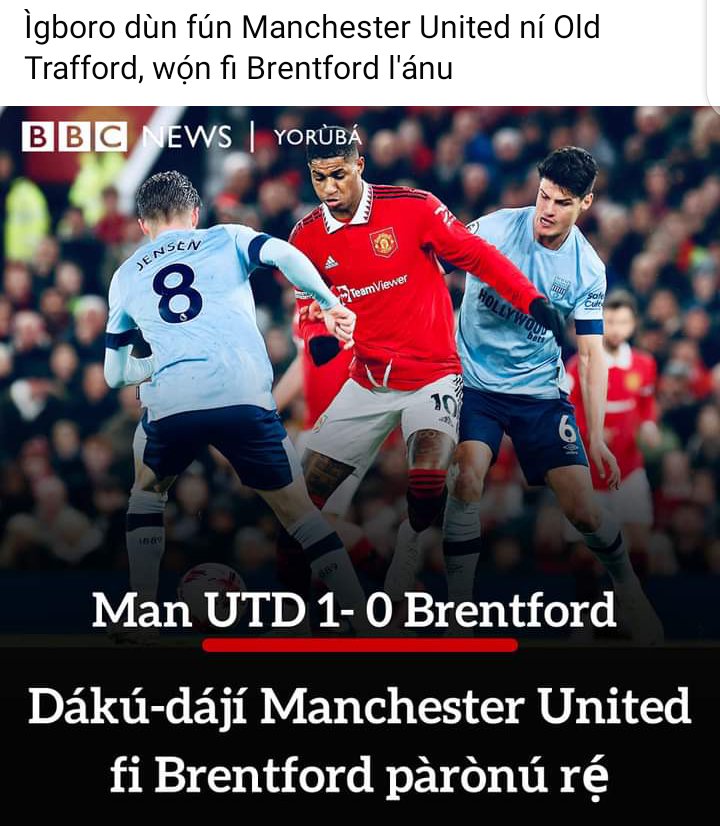 Taiwo Tolulope Moses (@epistle_writer) on Twitter photo #BBCnewsyoruba and there taunting captions. Congratulations to <a href="/ManUtd/">Manchester United</a> on this.
#PremierLeague #football #Wednesday #2023 #BBCnewsyoruba and there taunting captions. Congratulations to <a href="/ManUtd/">Manchester United</a> on this.
#PremierLeague #football #Wednesday #2023
