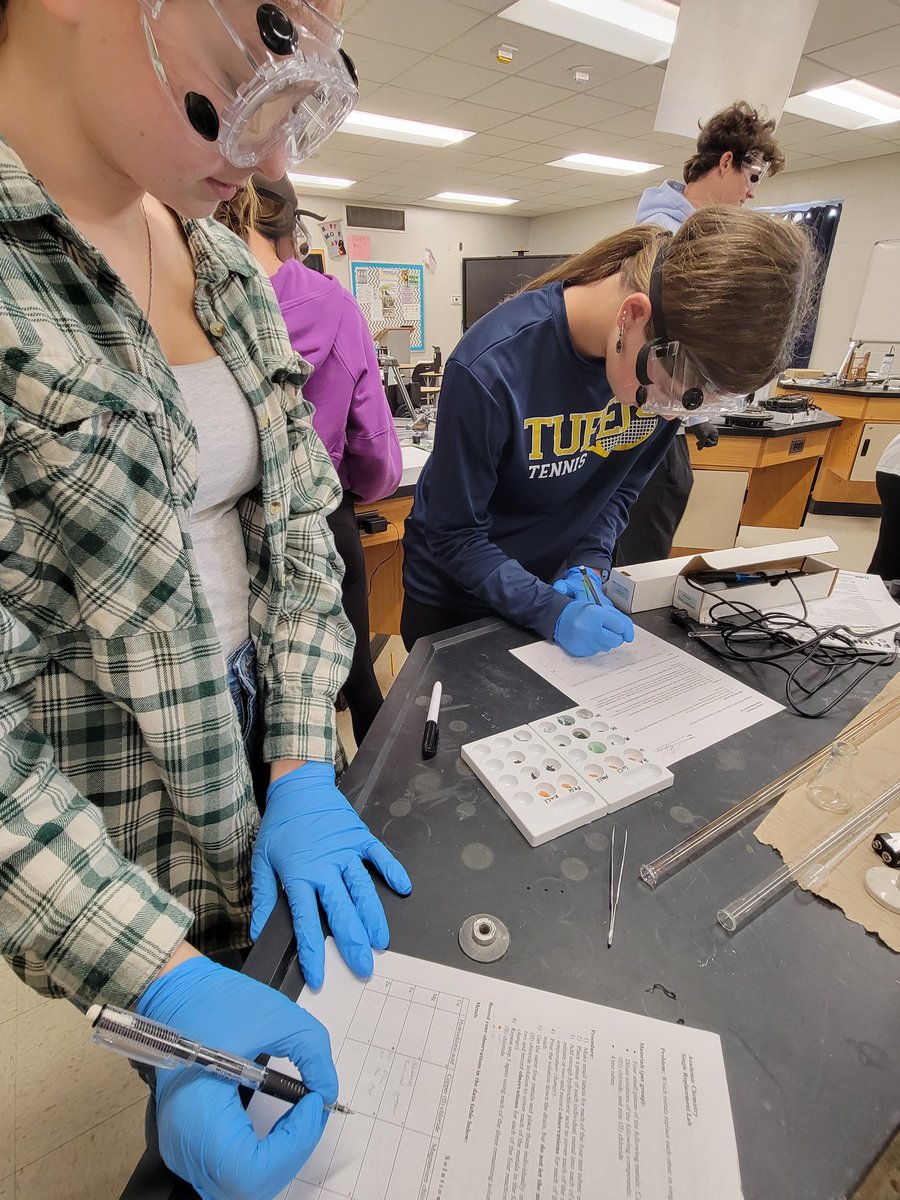 THScience's tweet photo. Lab day is always a good day! Chemistry students are studying chemical equations and types of chemical reactions this week. @tupeloschools @TupeloHigh https://t.co/dmPXYnVOnF