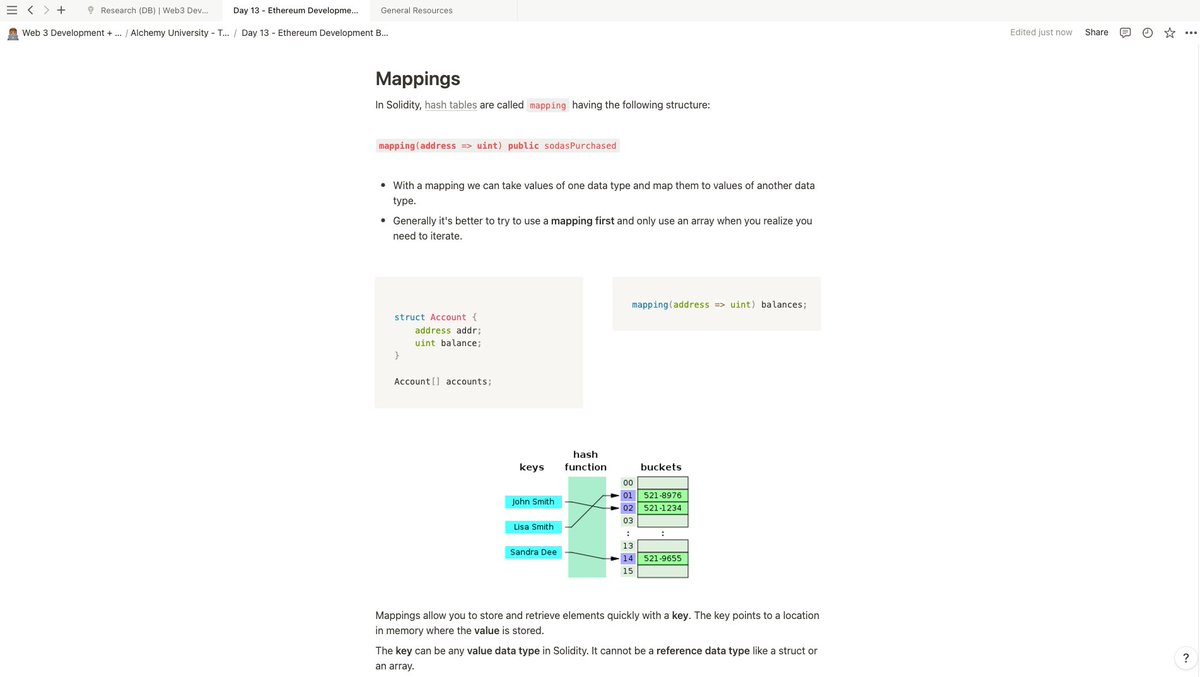 DimasPerezH's tweet photo. (13/100): Mappings and some testing using @HardhatHQ 👷🏻‍♂️

I use @NotionHQ for notetaking, options are endless to get concepts well-organized all-in-one place👌

@AlchemyLearn
#100daysofcodingchallenge #BlockchainDevelopment https://t.co/s7aU7FSbcO