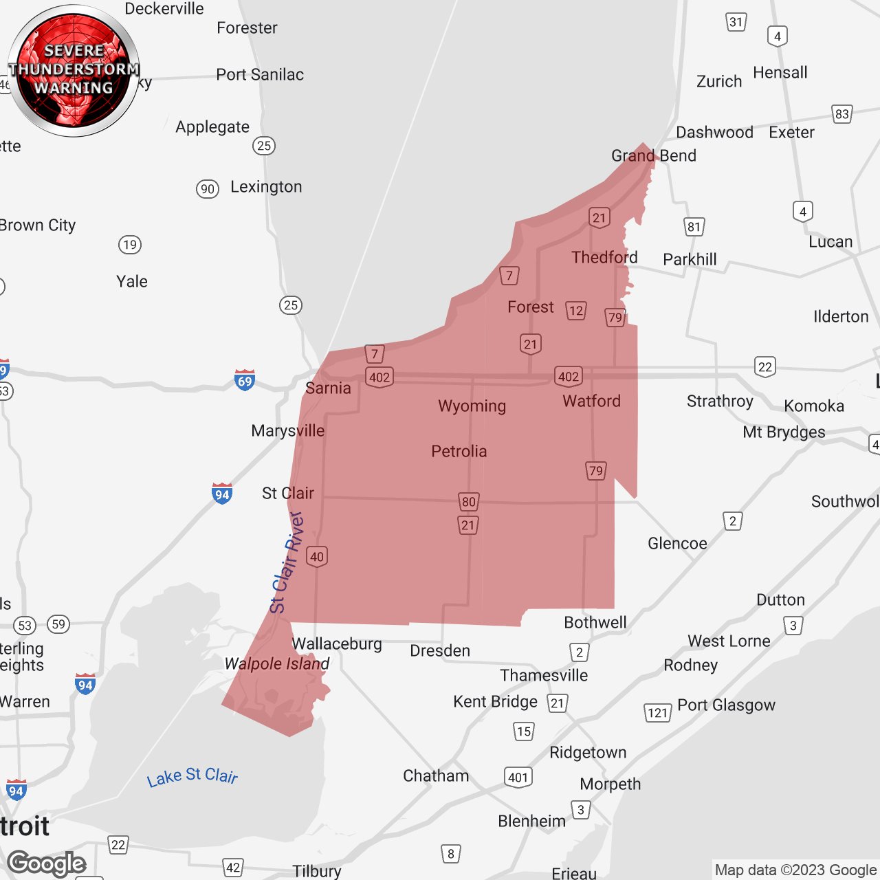 Instant Weather Ontario On Twitter Onstorm 1 53p Severe Thunderstorm Warning Issued By