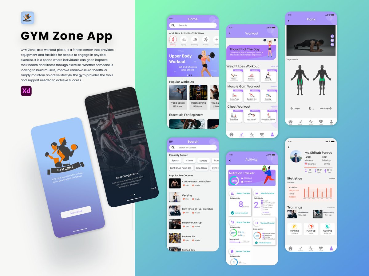Shihab_uiux's tweet photo. UI Design Challenge
Day 40: Gym Zone App
Behance: https://t.co/WL4LhOPyN3
#uiuxdesign #uichallenge #dilayChallenge #GymZoneApp
#FitnessApp #WorkoutApp
#ExerciseApp #HealthApp
#GetFit #StayHealthy
#FitnessGoals #HealthyLifestyle
#FitnessMotivation #GymLife
#FitFam #GymFlow https://t.co/KdUN3cfgpo