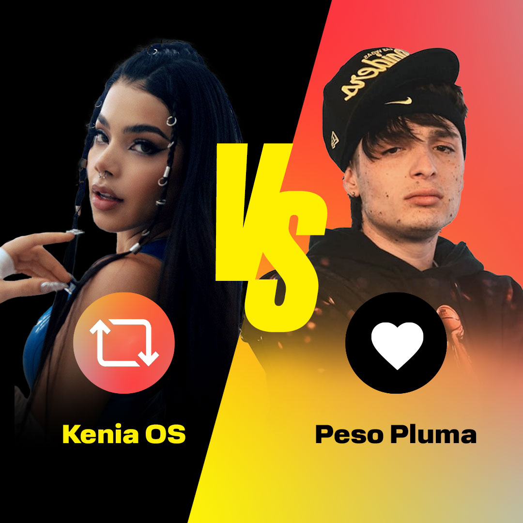 trebelmx's tweet image. Los artistas mexicanos del momento en el 💥Frente a Frente💥 de hoy. Queremos conocer quién es tu favorito. Vota con RT si eres #TeamKeniaOS o vota con ❤️ si eres #TeamPesoPluma y no olvides descargar la playlist con los éxitos de ambos.