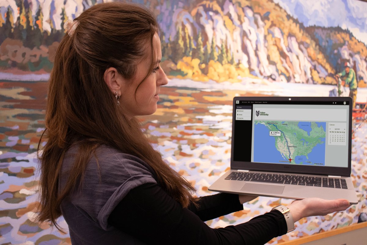Students—including Victoria Sparks, pictured here—in Dr. Drew Lyness’s English 220 - 'The North in Literature' course teamed up with students in an ITESO Universidad Jesuita de Guadalajara class using a COIL (Collaborative Online International Learning) system. <a href="/ITESO/">ITESO</a>