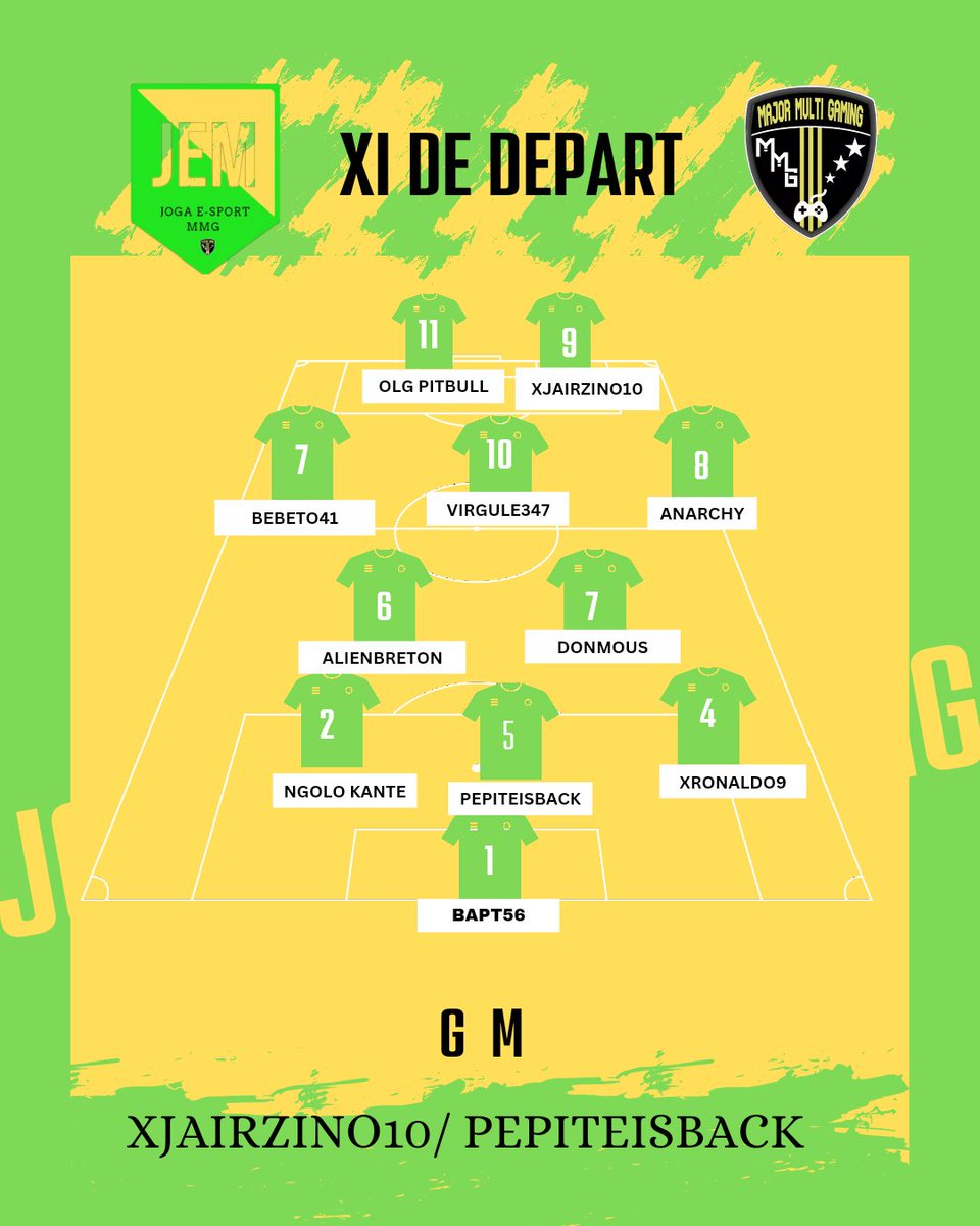JOGA E-SPORT MMG (@jogammg) on Twitter photo Composition d'équipe choisi <a href="/X_xNeymar_10/">Xjairzinho10</a> et <a href="/MehdiNifa3/">Pepiteisback</a> ce soir pour aller jouer la compétition cpts force a vous messieurs <a href="/VirtualSoccerA/">Virtual Soccer Arena</a> Composition d'équipe choisi <a href="/X_xNeymar_10/">Xjairzinho10</a> et <a href="/MehdiNifa3/">Pepiteisback</a> ce soir pour aller jouer la compétition cpts force a vous messieurs <a href="/VirtualSoccerA/">Virtual Soccer Arena</a>