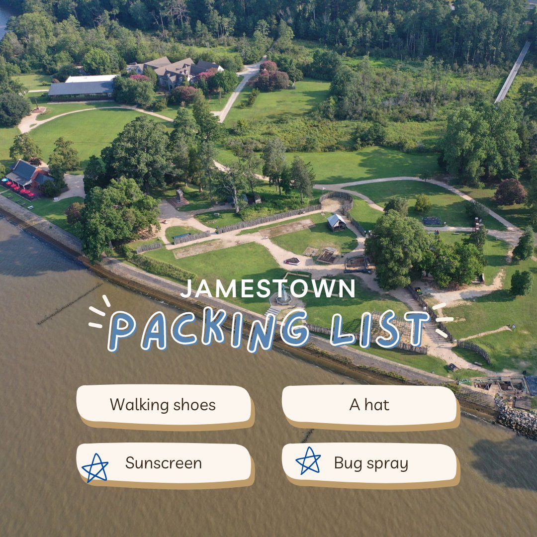 Now that spring is here, it's time to put bug spray and sunscreen back on your packing list for your Jamestown trip. Remember, Jamestown is primarily an outdoor experience and is right next to the Pitch & Tar Swamp, so it's important to protect yourself and your family.