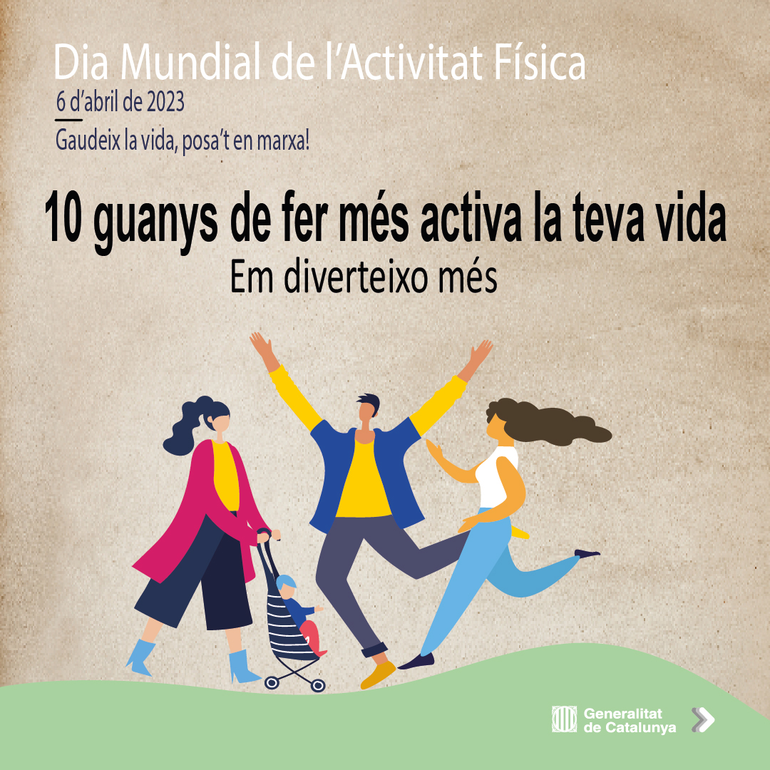 ❤️ 10 GUANYS DE FER MÉS ACTIVA LA TEVA VIDA #DMAF2023 @esporcat <a href="/salutcat/">Salut</a>
 #sumasalut #posatenmarxa 📣 Dia 6 d'abril Dia Mundial de l'Activitat Física. 
#AgitaMundo2023 Recorda registrar el teu esdeveniment 
👉 més info a la Bio.
<a href="/UCECcat/">Consells Esportius de Catalunya</a> <a href="/selvaesports/">ConsellEsportiuSelva</a> <a href="/CEVOSabadell/">Consell Esportiu Sabadell</a> <a href="/cebllob/">Consell Esportiu del Baix Llobregat</a>