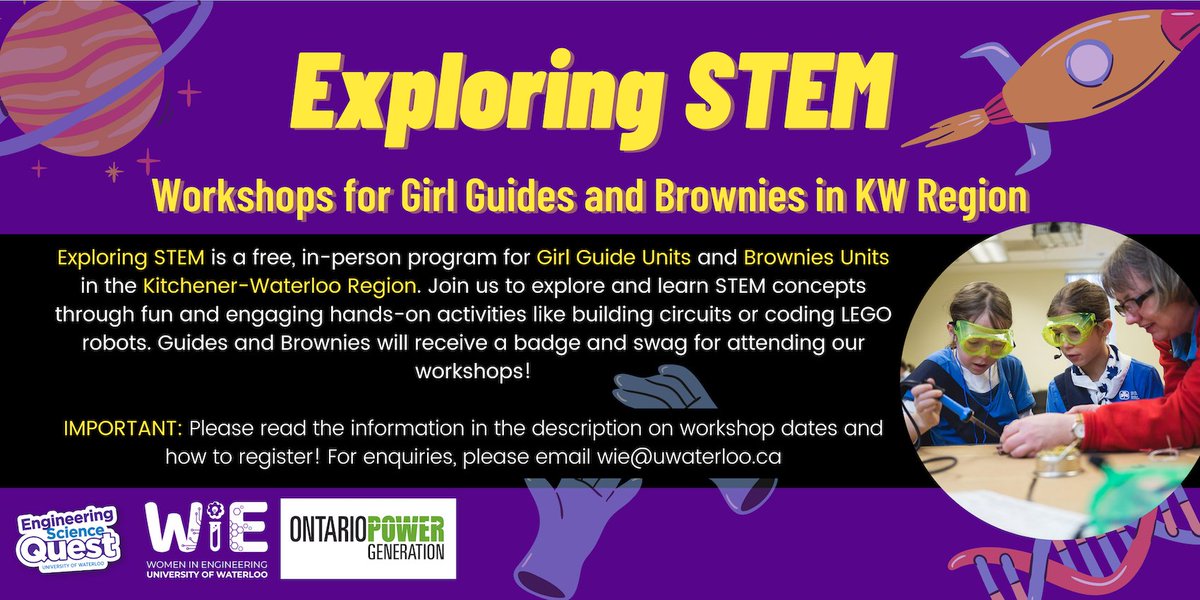 WomenTechTribe's tweet image. Exploring STEM: Workshops for Girl Guide Units and Brownie Units in KW Region 
buff.ly/3ftmvyh 
#STEM #WomenInSTEM #ExploringSTEM