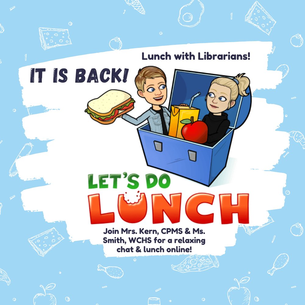 WCHS Students

Join Mrs. Kern & Ms. Smith for a virtual lunch chat on a Thursday from 11-12. WCHS students can email Ms. Smith for the Google Meet link!

 #warriorsread #elearningday