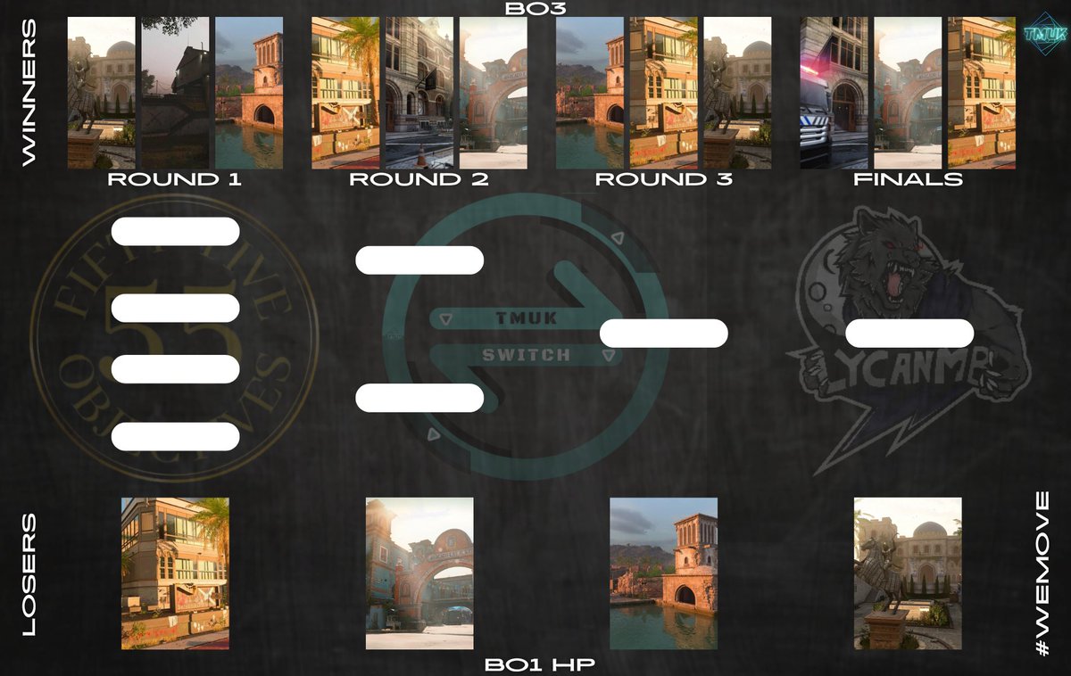 Map sets are in! 

BO3 winners Hp/Snd/Hp with <a href="/LycanMB/">Lycan MB</a> 

BO1 Hp with <a href="/ffoEU/">Robin/ffo</a> 

Sign up ➡️ forms.gle/nqU64jZQzZjfQj…

Catch <a href="/ffoEU/">Robin/ffo</a> &amp; <a href="/LycanMB/">Lycan MB</a> Friday 7:20pm for Team selection 

Come see ➡️ discord.gg/cuGsemKD

#TMUKSwitch #WeMove #MW2 #twitch