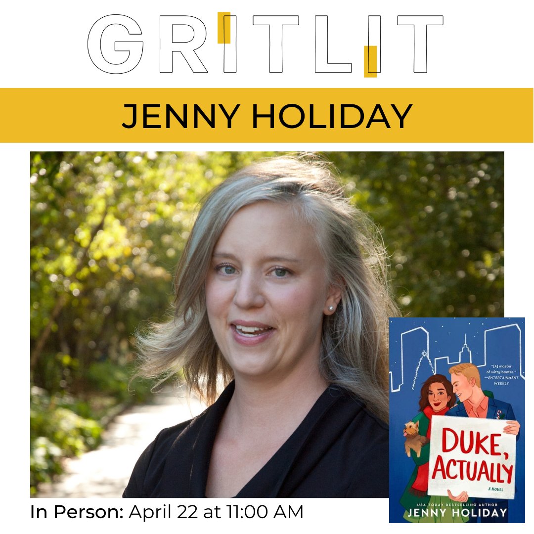 💕 Did you hear the news? We're hosting our very first romance event organized by the gritLIT youth team! We're so excited to welcome @jennyholi to #gritLIT2023! She's a USA Today-bestselling author whose books have been nominated for Lambda Literary and RITA awards.