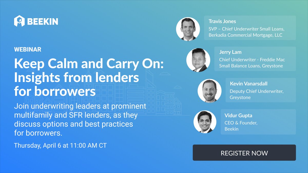 Efcntmrkts's tweet photo. One more day until Beekin's webinar "Keep Calm and Carry On: Insights from lenders for borrowers". Join us as we discuss key underwriting challenges and provide tips on how borrowers can overcome them. Register for FREE here: https://t.co/g5tjAzCkDc #multifamily #RealEstate https://t.co/AOtfhSMKzE