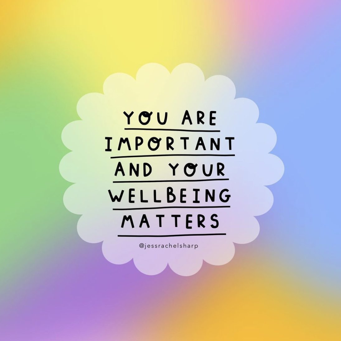 actionhappiness's tweet image. You are important and your wellbeing matters 

Image: instagram.com/jessrachelsharp