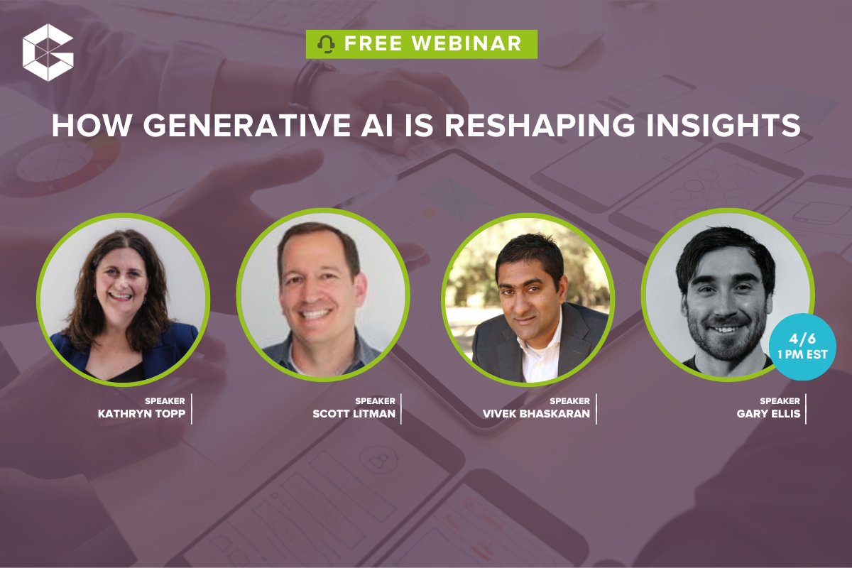 Greenbook's tweet photo. Is generative AI reshaping insights?

Join Lenny Murphy, GreenBook’s Chief Advisor for Insights and Development ​​for a free webinar on Tuesday, April 11th at 11 am ET and get a unique glimpse at what generative AI is truly capable of.

https://t.co/IWQLPQyWuU https://t.co/kLDol659qT