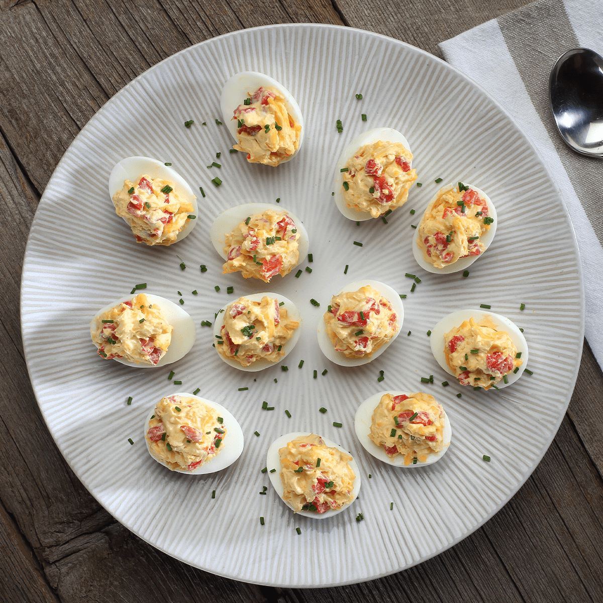 Pimento cheese makes these deviled eggs taste like they fell straight from heaven. bit.ly/3Jp88nw
