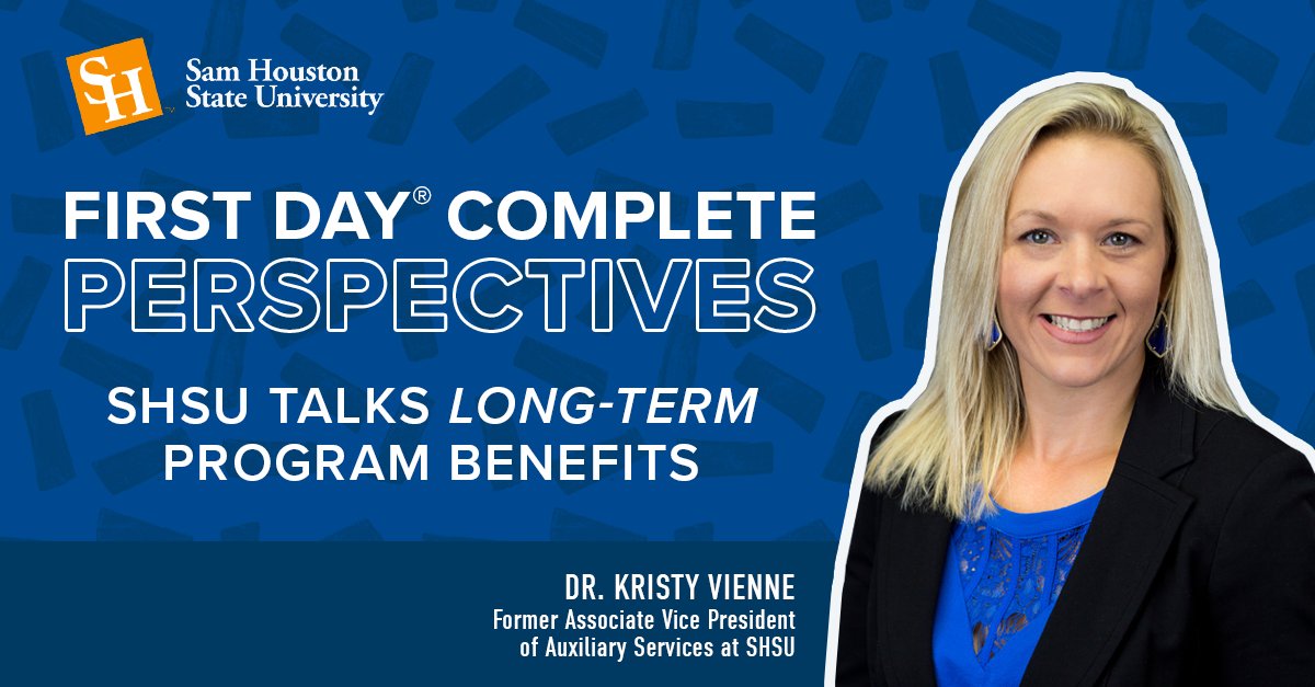What are the long-term benefits of implementing First Day Complete? The former AVP of Auxiliary Services of <a href="/SamHoustonState/">Sam Houston State</a> shares insights on the well-established program that's been up and running for seven semesters. #EquitableAccess 
bncollege.com/insight/fdc-sp…