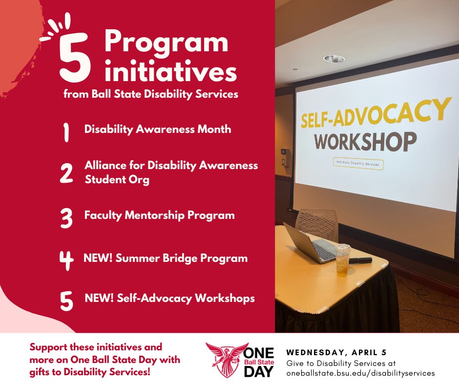 DSBSU's tweet photo. Ever wonder about all our DS Outreach Initiatives? Here's a quick list of 5 programs/projects, some with a rich history in our office, and others that are BRAND NEW! 🤩 Check out https://t.co/F5ktdKBpLe to read more about the programs we are focusing on this #OneBallState Day! https://t.co/Xu5RrJQLkw