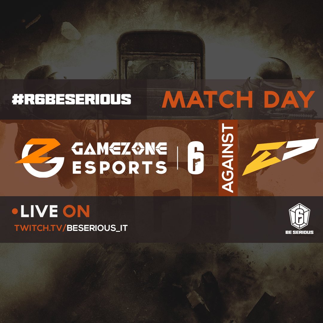 GameZoneASD's tweet image. #R6BeSerious MATCHDAY 🏆

🆚 @20starsEsports 
🕗 21:00
🔴 LIVE ON
twitch.tv/beserious_it

#GoGZ🧡🖤
@BeSeriousR6 @Rainbow6IT