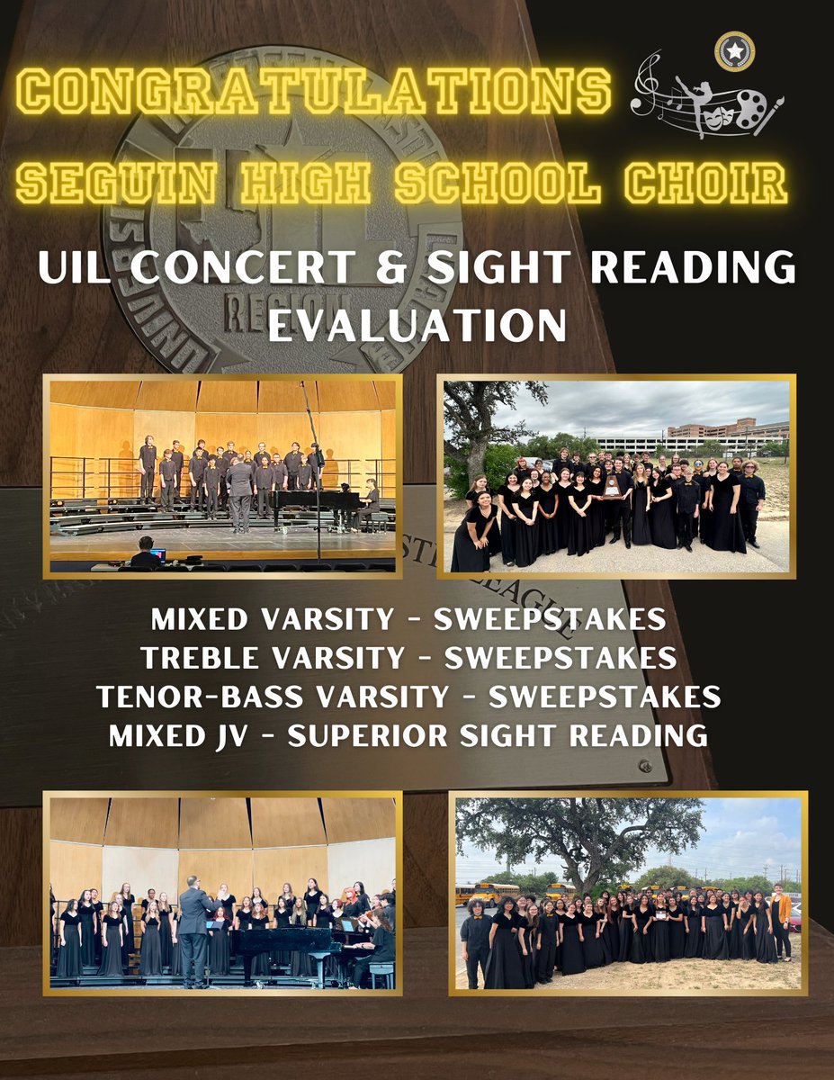 HUGE Congratulations to <a href="/MatadorChoirs/">SeguinHSChoir</a> on their tremendous success at UIL!!!! <a href="/SeguinISD/">Seguin ISD</a> 

#WeAreSeguin