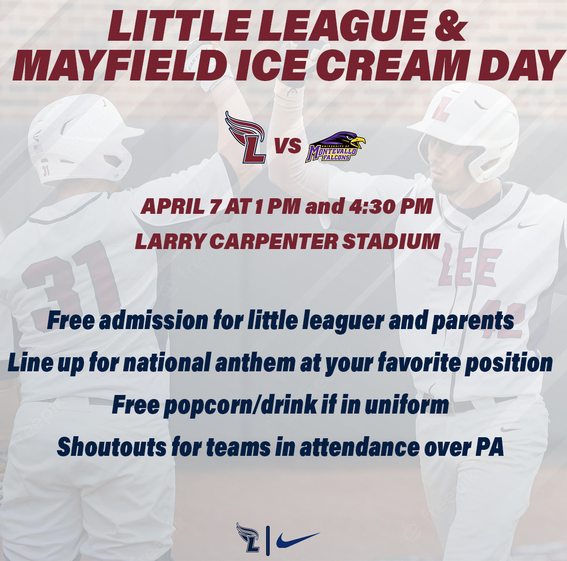 With the incoming rain  for this weekend we are now hosting our Little League Day sponsored by  Mayfield on Friday at 1pm. Arrive at 12:30 in uniform to take field with  team for national anthem. Free ice cream, popcorn and drink. See you at  the Carp Friday. #FiredUp <a href="/BCPRsports/">Bradley Parks</a>